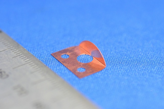 リン青銅（C5210）接点部品（接点バネ）の試作品製作画像